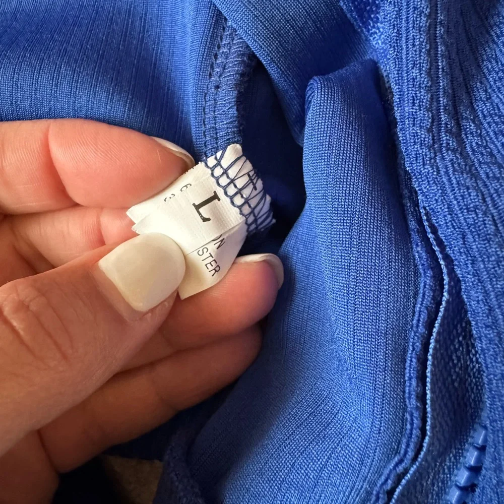 Royal Blue Full Zip Ribbed Jacket - Picture 6 of 7